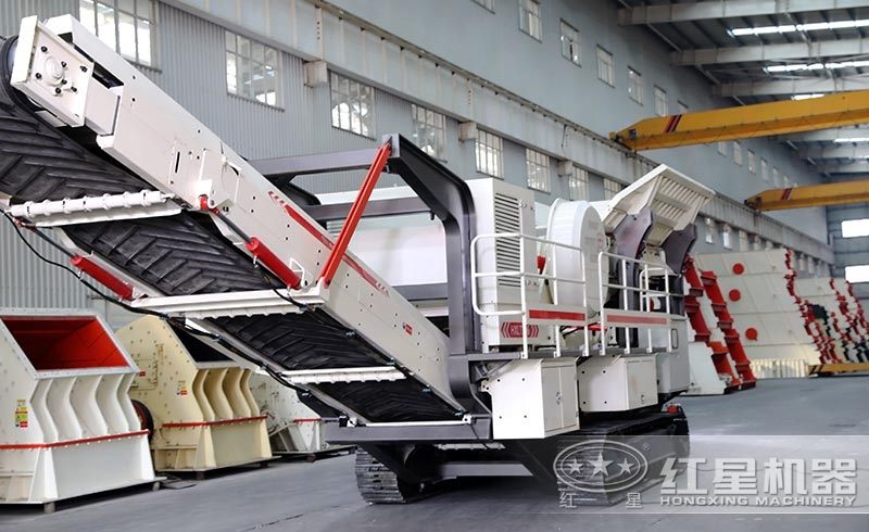 小型車載式鵝卵石破碎機(jī)，履帶液壓驅(qū)動(dòng)