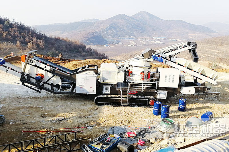 履帶式石頭破碎機(jī)船型機(jī)身，耐磨抗壓