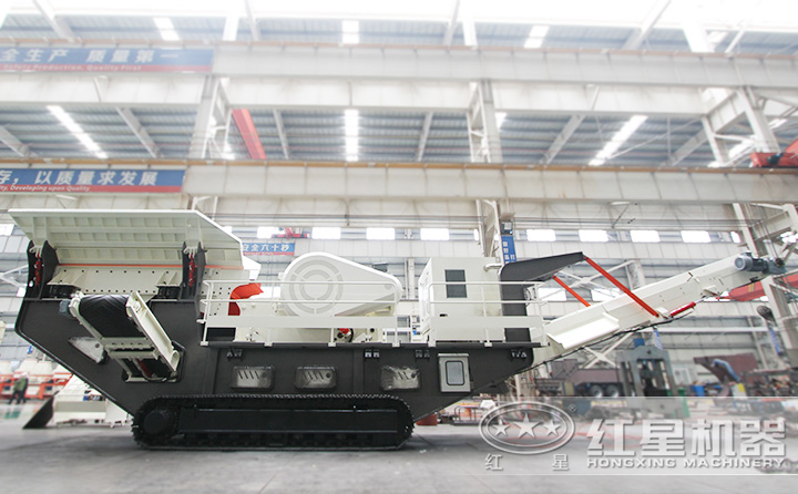 履帶移動建筑垃圾破碎機(jī)油電兩用，減少投入
