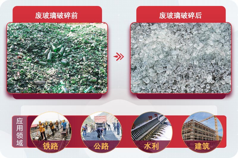 廢玻璃粉碎后用途廣，供不應(yīng)求